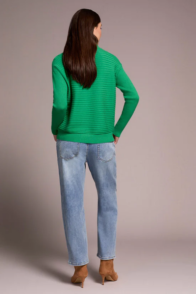 Soft Zip-Up V-Neck Sweater - Fieldgreen