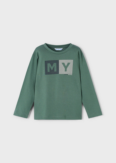 Boy Basic Lettering T-Shirt - Spruce