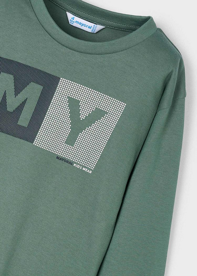 Boy Basic Lettering T-Shirt - Spruce