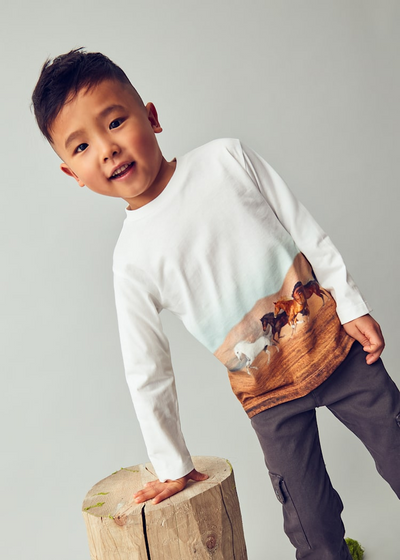 Boy Printed T-Shirt - Horses