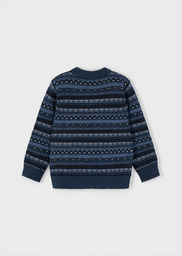 Boy Jacquard Knit Sweater - Steel