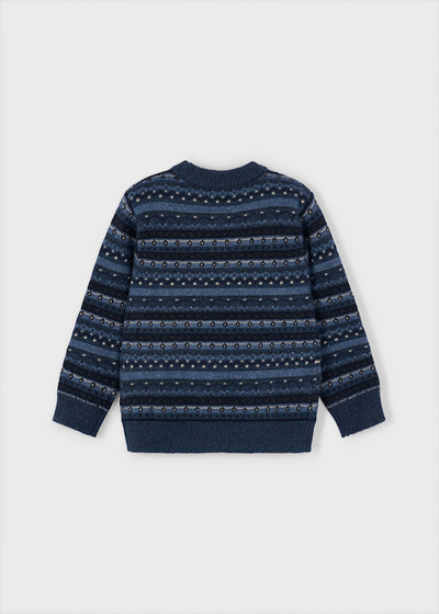 Boy Jacquard Knit Sweater - Steel