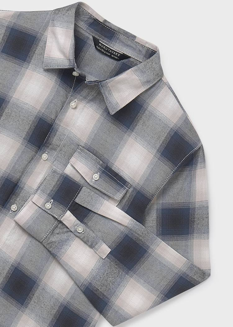 Boy Flannel Plaid Shirt - Grey