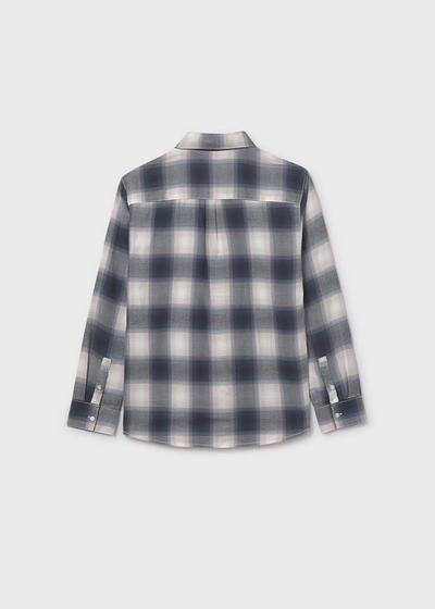 Boy Flannel Plaid Shirt - Grey