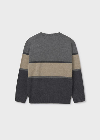 Boy Color Block Knit Sweater - Graphite