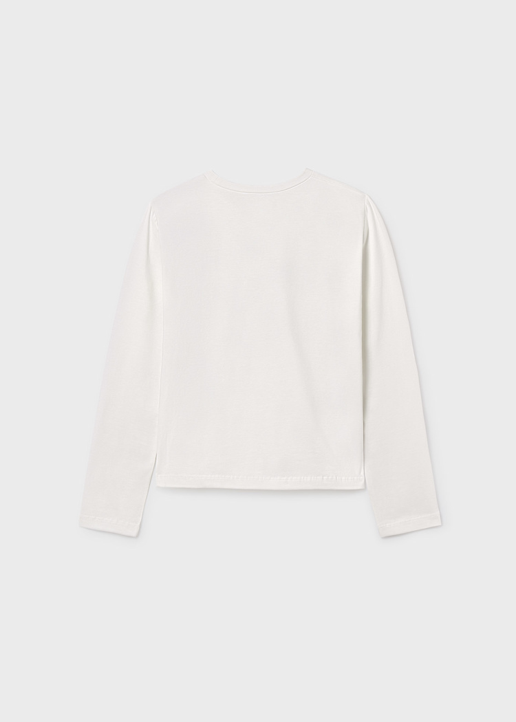 Girl Basic Print T-Shirt - Cream & Black