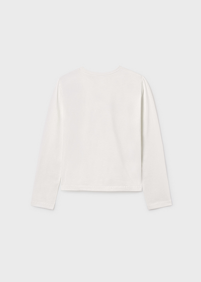 Girl Basic Print T-Shirt - Cream & Black