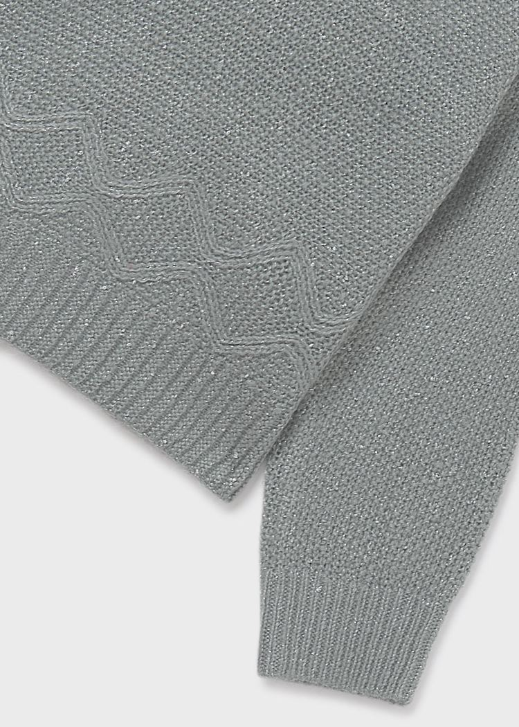 Girl Metallic Knit Sweater - Jade