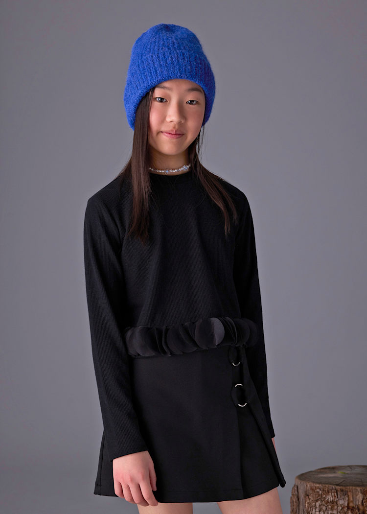 Girl T-shirt with Petal Details
