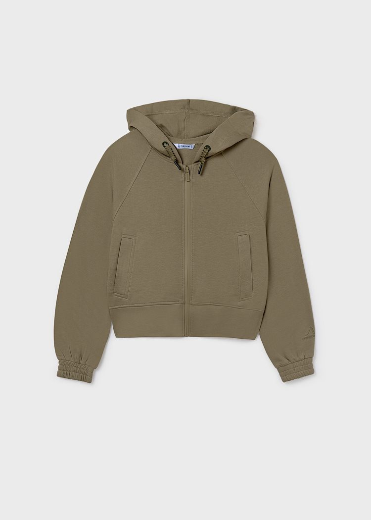 Girl Zip Up Hoodie - Olive