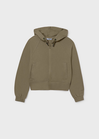 Girl Zip Up Hoodie - Olive