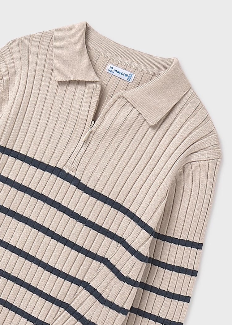 Girl Knit Polo Shirt - Tapioca