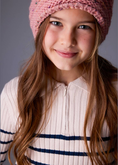 Girl Knit Polo Shirt - Tapioca