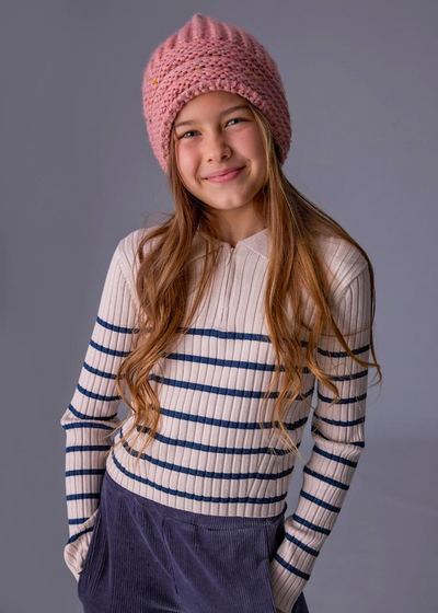 Girl Knit Polo Shirt - Tapioca