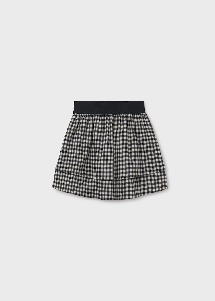 Girl Ruffled Skirt - Check