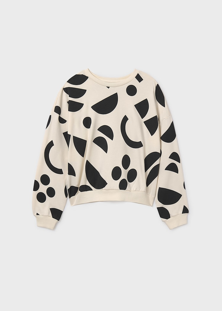 Girl Printed Sweatshirt - Macchiato