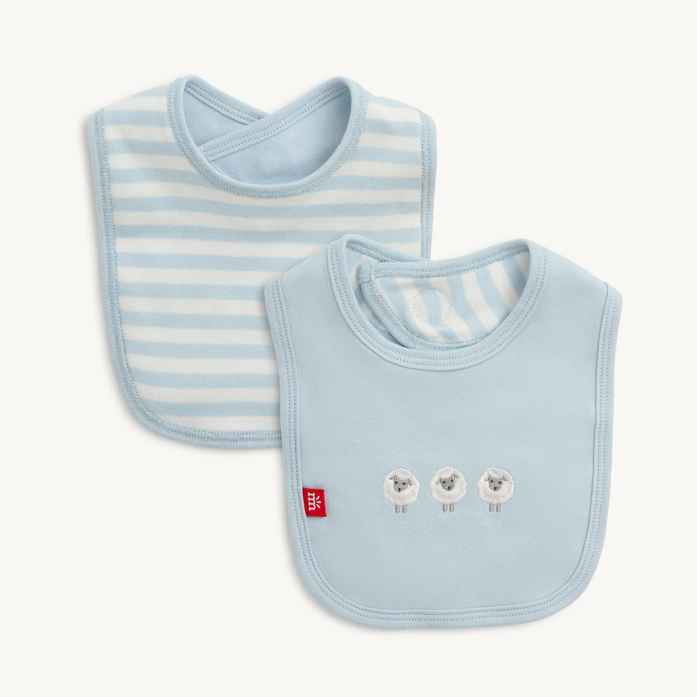 Magnetic Reversible Bib - Blue Stripe