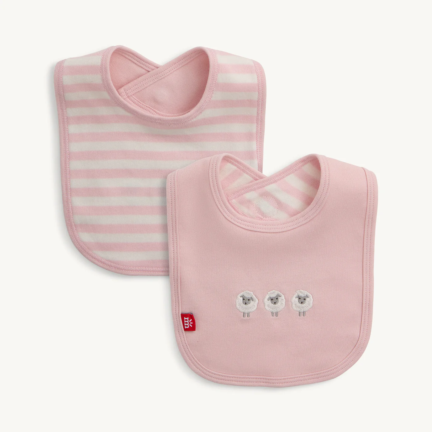 Magnetic Reversible Bib - Pink Stripe