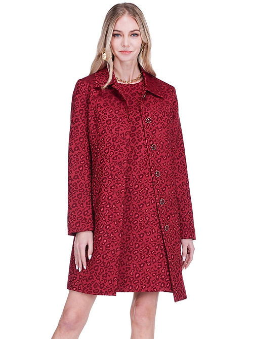 Cheeta Brocade Jacket - Red