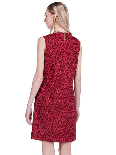 Cheetah Brocade - Sleeveless Shift Dress