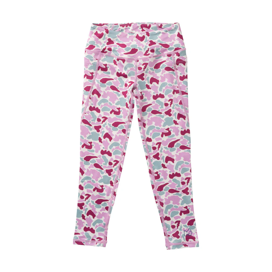 Girls Athletic Legging in Orchid Purple Camo