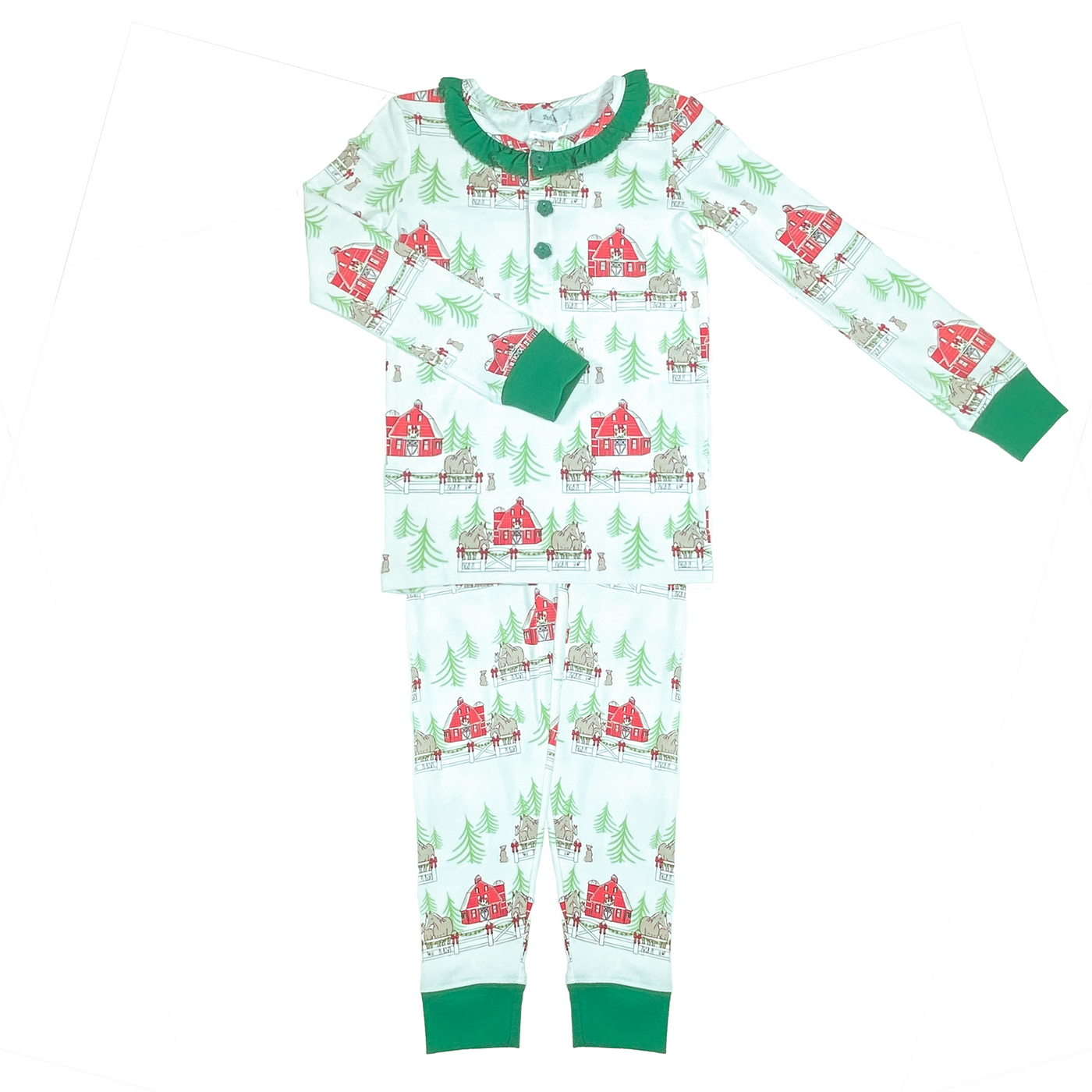 CHRISTMAS FARM GIRL'S PJ SET