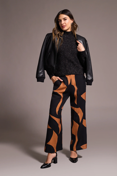 Flowy Abstract Flare Leg Pants