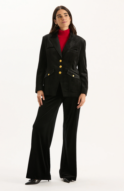 Goldie Velvet Jacket - Black