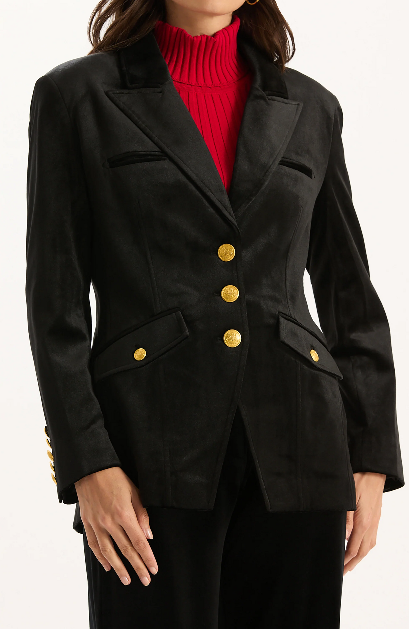 Goldie Velvet Jacket - Black