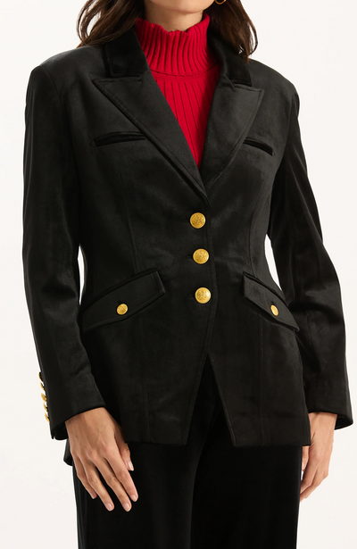 Goldie Velvet Jacket - Black