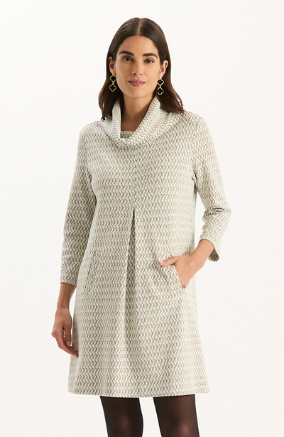Kim Knit Dress - Ivory & Gold