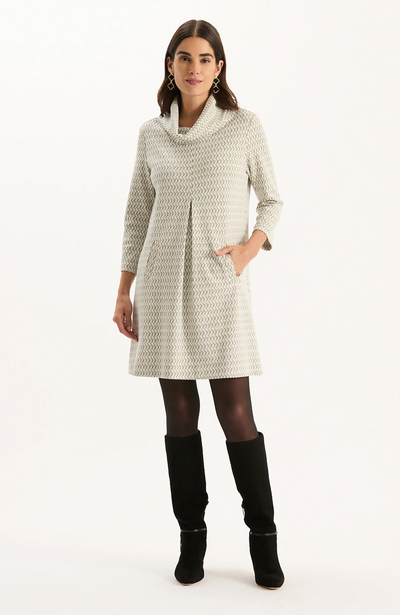 Kim Knit Dress - Ivory & Gold