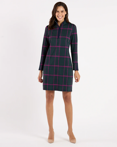 Anna Dress Jude Cloth - Glen Plaid Pine Navy
