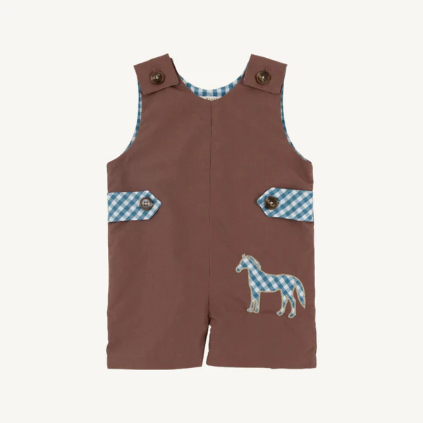 Jack Keene Jon Jon Gray Bay Brown with Barnsley Blue Gingham & Horse Applique