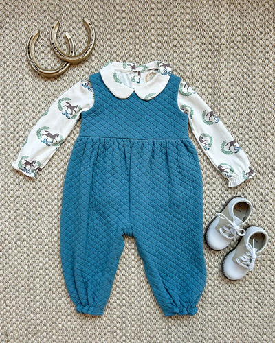 Sleeveless Rebecca Romper (Quilted) Barnsley Blue
