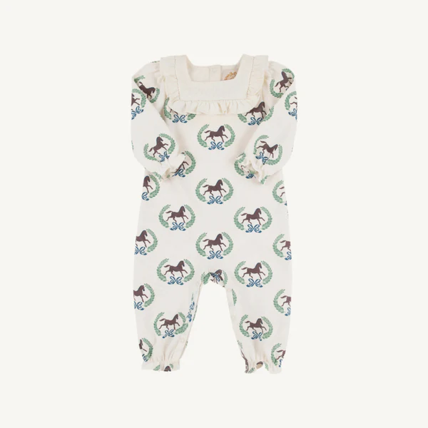 Darla Day Romper Highland Horses with Palmetto Pearl