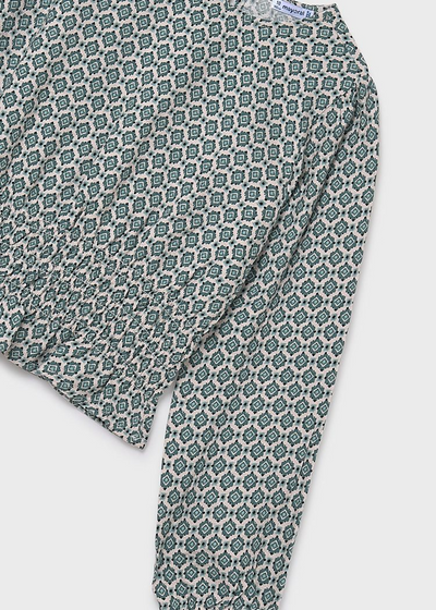 Girl Printed Top - Eucalyptus