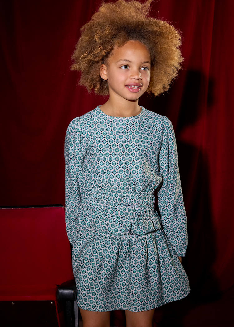 Girl Printed Top - Eucalyptus