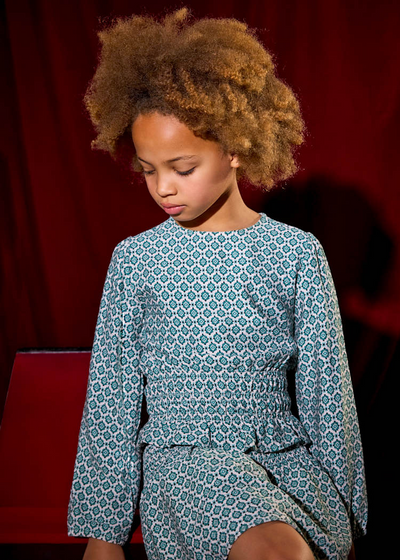 Girl Printed Top - Eucalyptus
