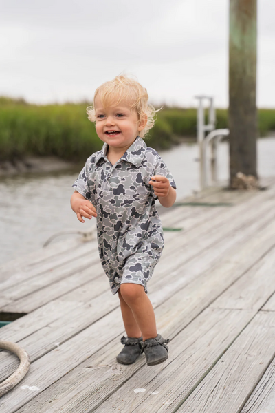 SBC SIGNATURE PIMA POLO SHORT SLEEVE ROMPER - CAMO