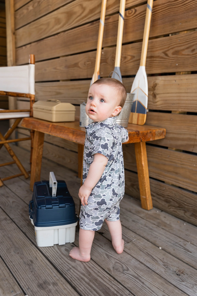 SBC SIGNATURE PIMA POLO SHORT SLEEVE ROMPER - CAMO