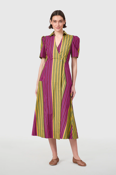 Clark Dress, Wildberry Stripes