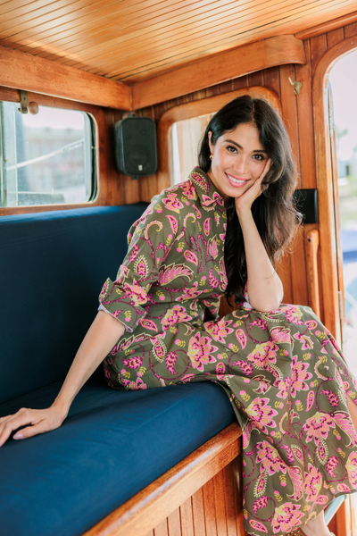 Classic Shirtdress, Raspberry Garden