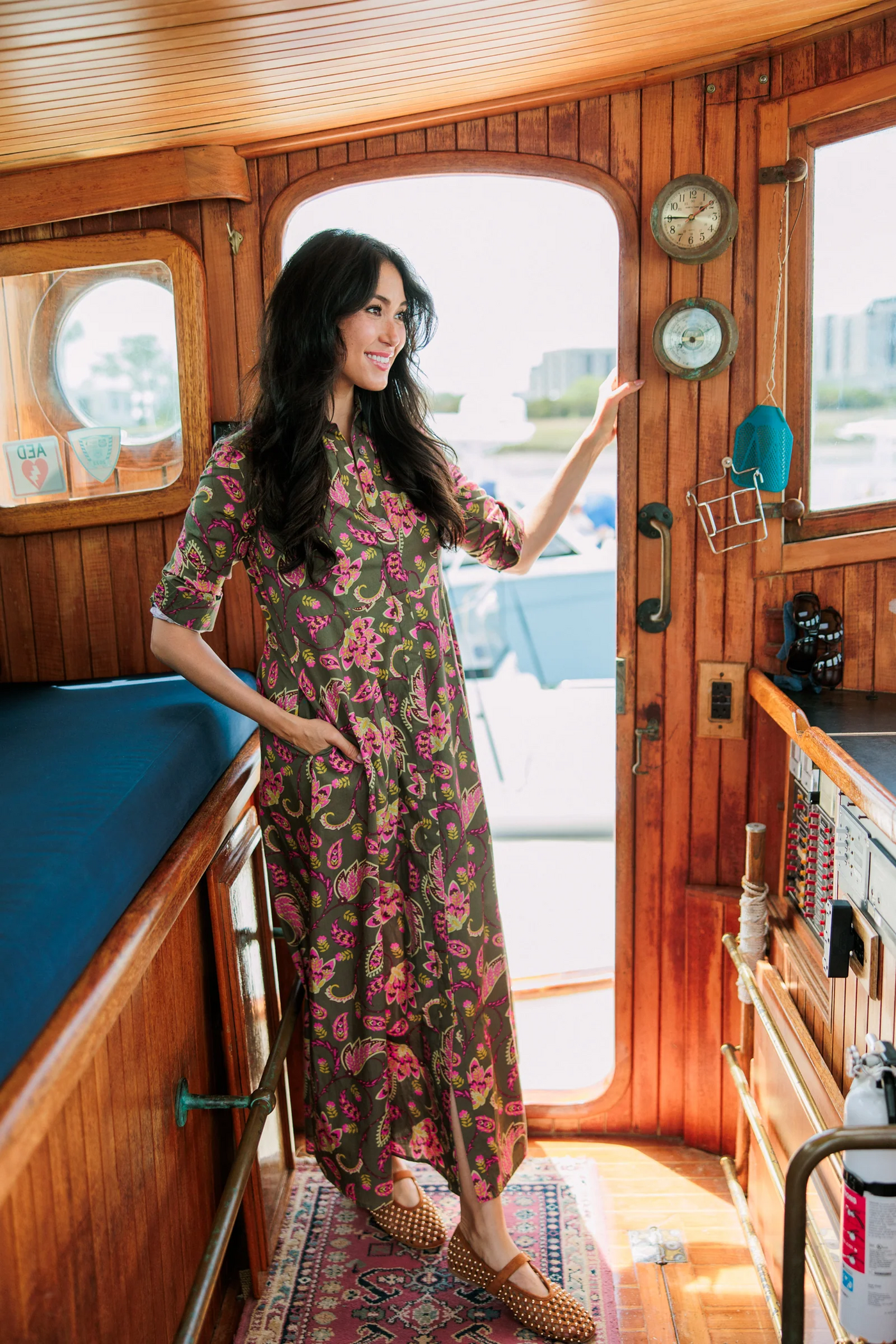 Classic Shirtdress, Raspberry Garden