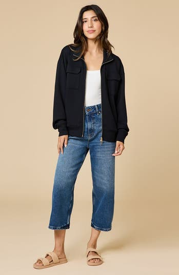 DreamTech Double Zip Bomber Jacket - Black