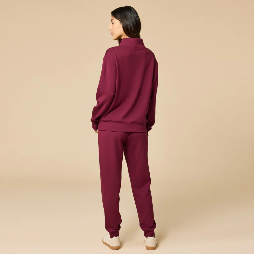 DreamTech 1/4 Zip Jogger Set - Cherry