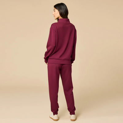 DreamTech 1/4 Zip Jogger Set - Cherry