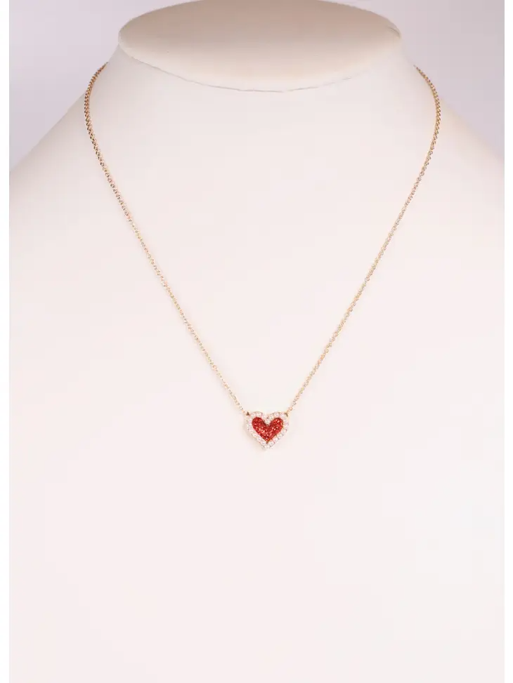 Ellie Glitter Heart Necklace