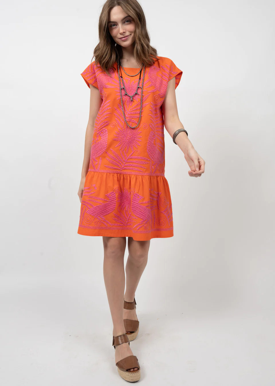 Gaby Dress in Tangerine