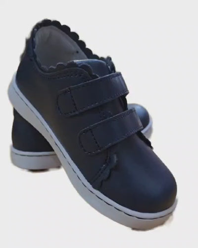Caroline Scalloped Sneaker - Navy